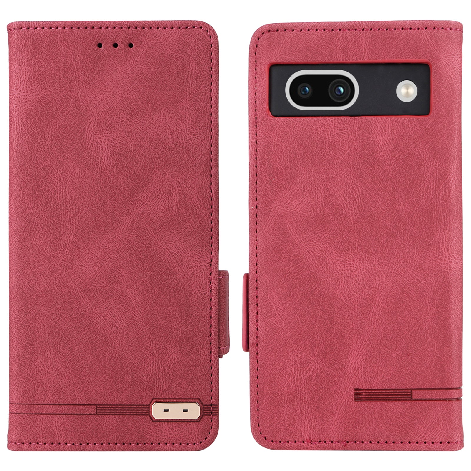 Scratch Proof Phone Cover for Google Pixel 7a Hardware Decor Dual Magnetic Clasp Wallet Horizontal Stand PU Leather Phone Case Scratch Proof Phone Cover for Google Pixel 7a Hardware Decor Dual Magnetic Clasp Wallet Horizontal Stand PU Leather Phone Case